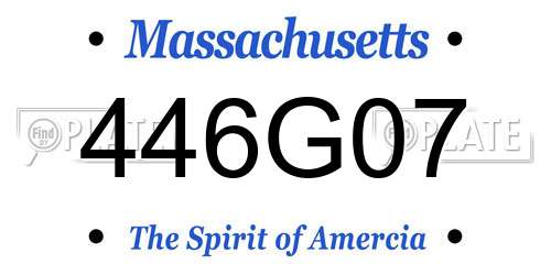 446G07 Massachusetts License Plate