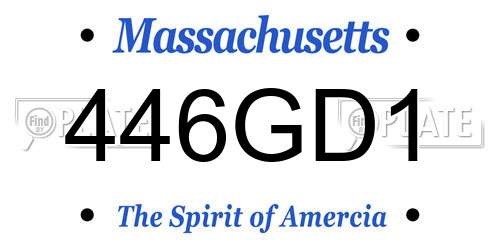 446GD1 Massachusetts License Plate