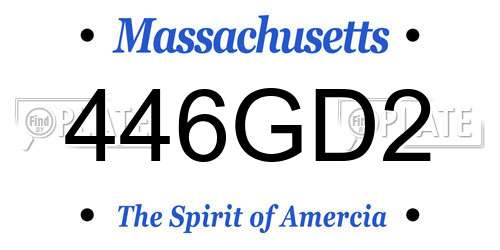 446GD2 Massachusetts License Plate