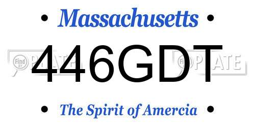 446GDT Massachusetts License Plate