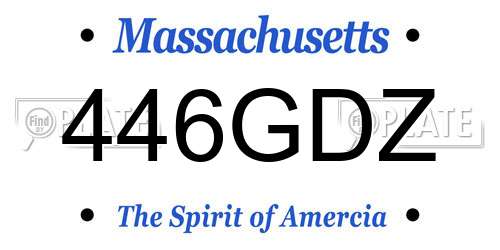 446GDZ Massachusetts License Plate