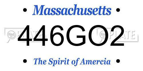 446GO2 Massachusetts License Plate