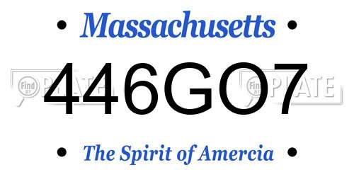 446GO7 Massachusetts License Plate