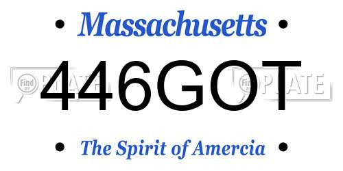 446GOT Massachusetts License Plate