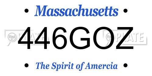 446GOZ Massachusetts License Plate