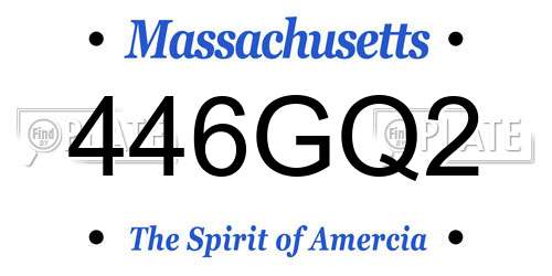 446GQ2 Massachusetts License Plate