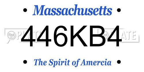 446KB4 Massachusetts License Plate