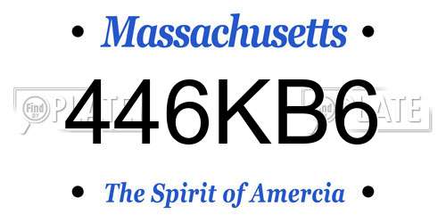 446KB6 Massachusetts License Plate