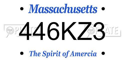 446KZ3 Massachusetts License Plate