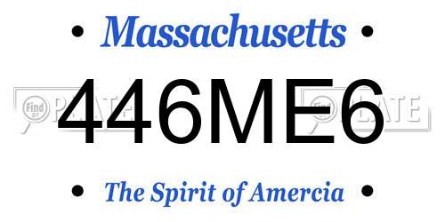 446ME6 Massachusetts License Plate