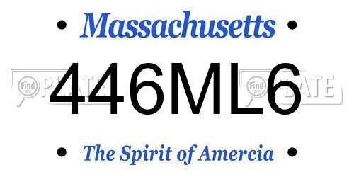 446ML6 Massachusetts License Plate