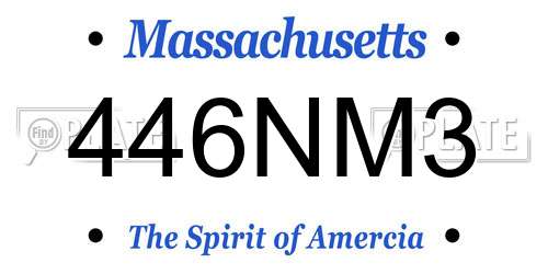446NM3 Massachusetts License Plate