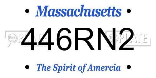 446RN2 Massachusetts License Plate
