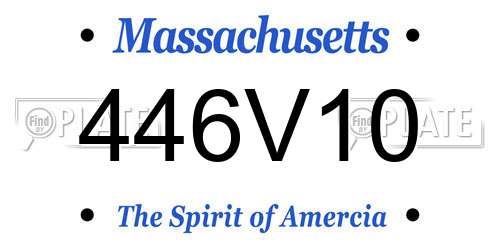446V10 Massachusetts License Plate