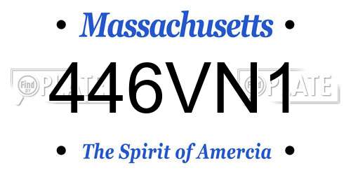 446VN1 Massachusetts License Plate