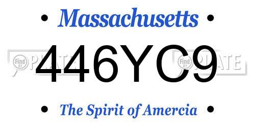 446YC9 Massachusetts License Plate