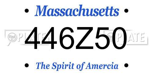 446Z50 Massachusetts License Plate