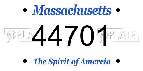 44701 Massachusetts License Plate