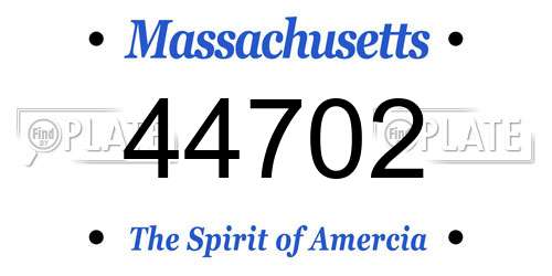 44702 Massachusetts License Plate