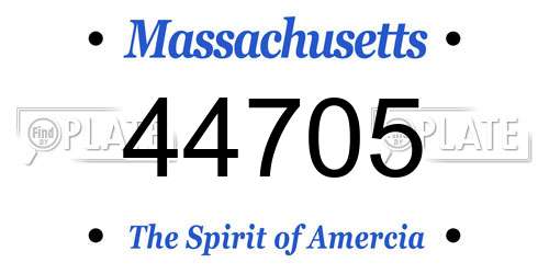 44705 Massachusetts License Plate