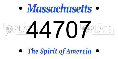44707 Massachusetts License Plate
