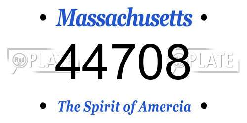 44708 Massachusetts License Plate