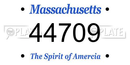 44709 Massachusetts License Plate