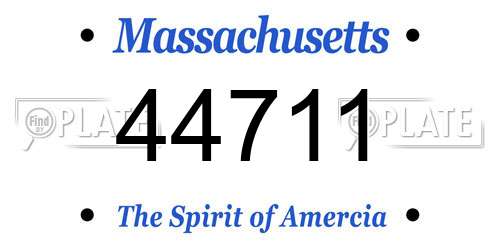 44711 Massachusetts License Plate