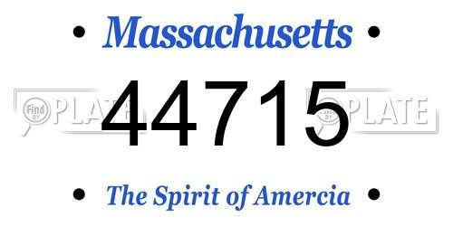 44715 Massachusetts License Plate
