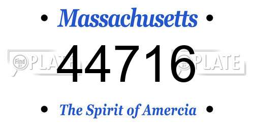 44716 Massachusetts License Plate