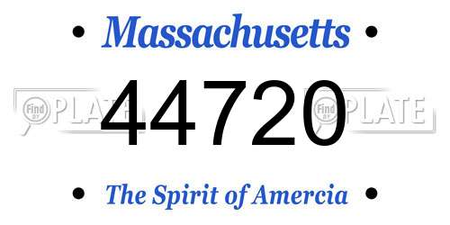 44720 Massachusetts License Plate