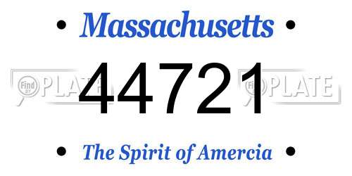 44721 Massachusetts License Plate