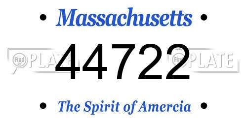 44722 Massachusetts License Plate