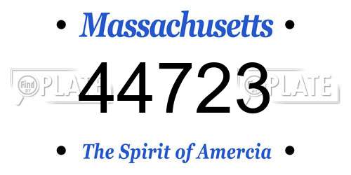 44723 Massachusetts License Plate
