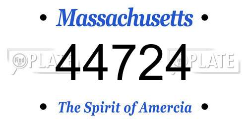 44724 Massachusetts License Plate