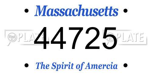 44725 Massachusetts License Plate