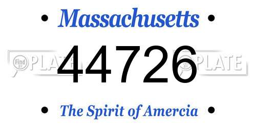 44726 Massachusetts License Plate