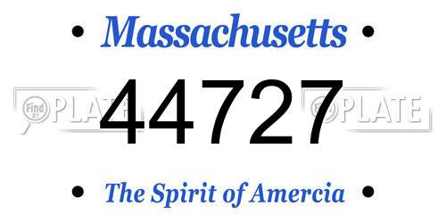 44727 Massachusetts License Plate