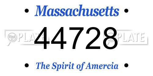 44728 Massachusetts License Plate