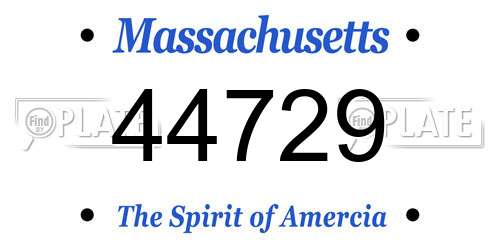 44729 Massachusetts License Plate