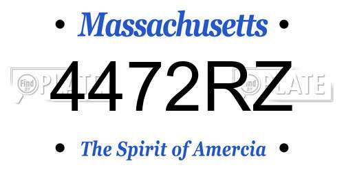 4472RZ Massachusetts License Plate