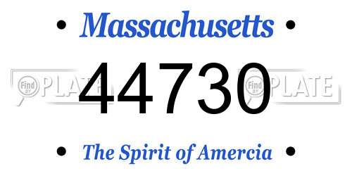 44730 Massachusetts License Plate