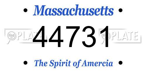 44731 Massachusetts License Plate