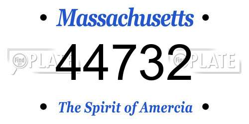 44732 Massachusetts License Plate