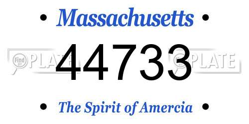 44733 Massachusetts License Plate