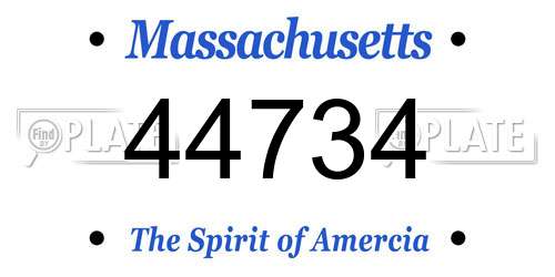 44734 Massachusetts License Plate
