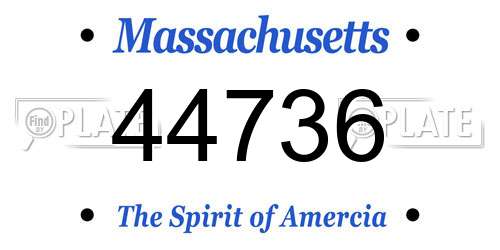 44736 Massachusetts License Plate