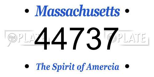 44737 Massachusetts License Plate