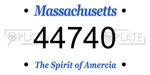 44740 Massachusetts License Plate