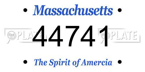44741 Massachusetts License Plate